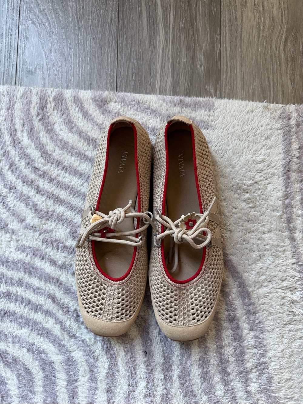Vivaia Square-Toe Hybrid Mesh Mary Janes (Cecily) Trim